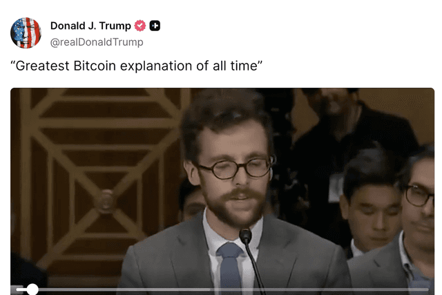 Trump Calls Coin Center Testimony the “Greatest Bitcoin Explanation of All Time”